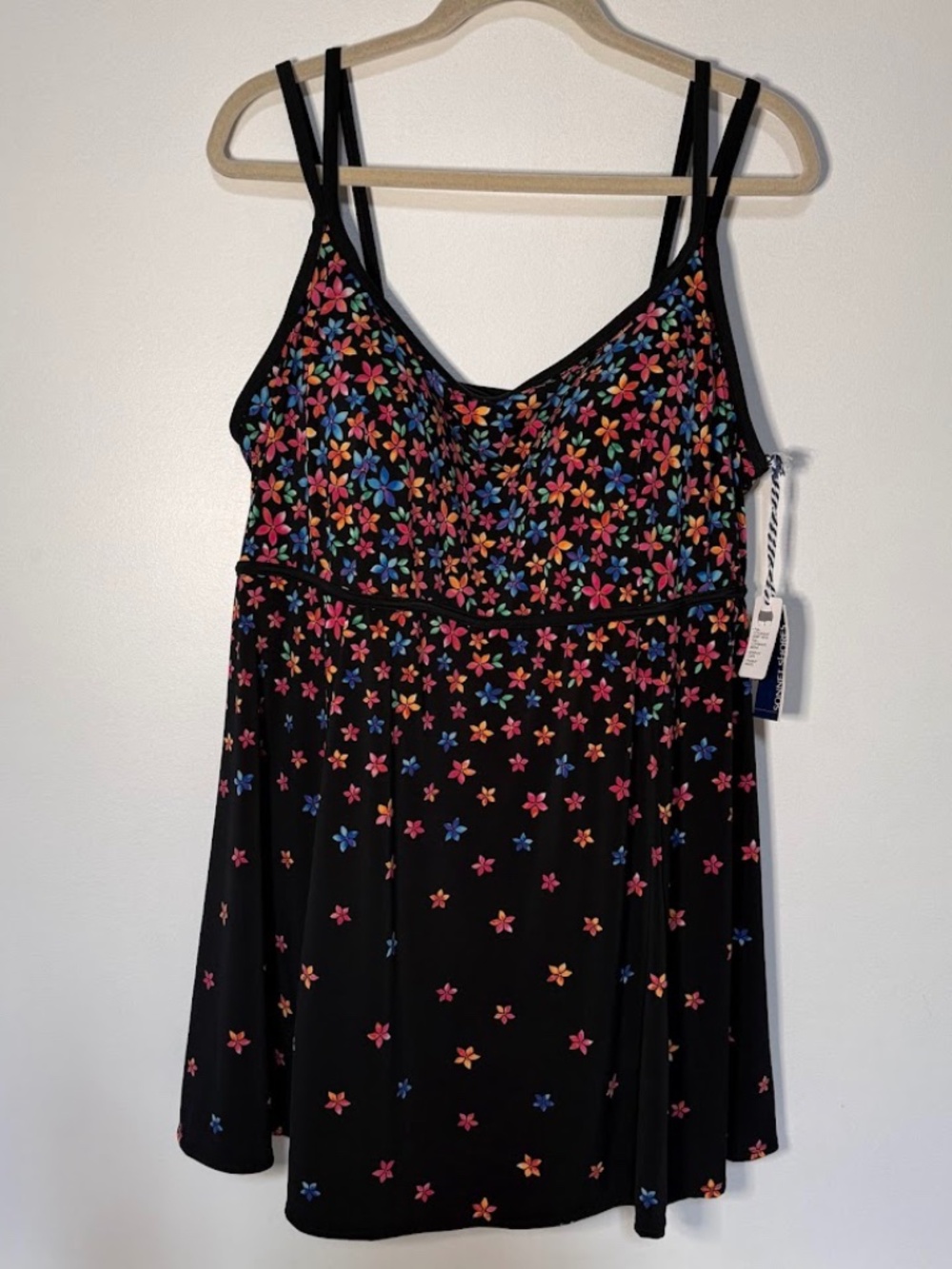 NEW Sonnet Shores Floral Neon Print Swim Dress Swimsuit Bathing Suit